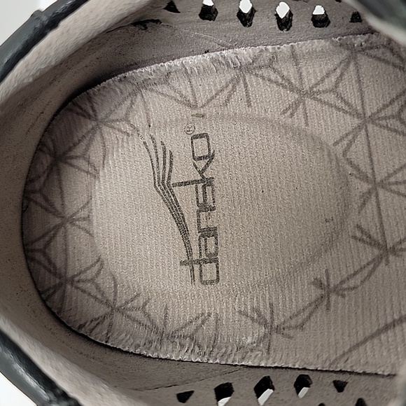 Dansko Charlie Black Leather Perforated Lace Up Sneaker Support EU 38 US 7.5 - Picture 15 of 16